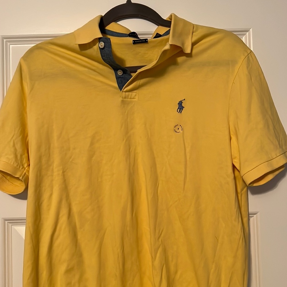Polo by Ralph Lauren Boy’s Yellow Polo with Light Blue logo. Size Small